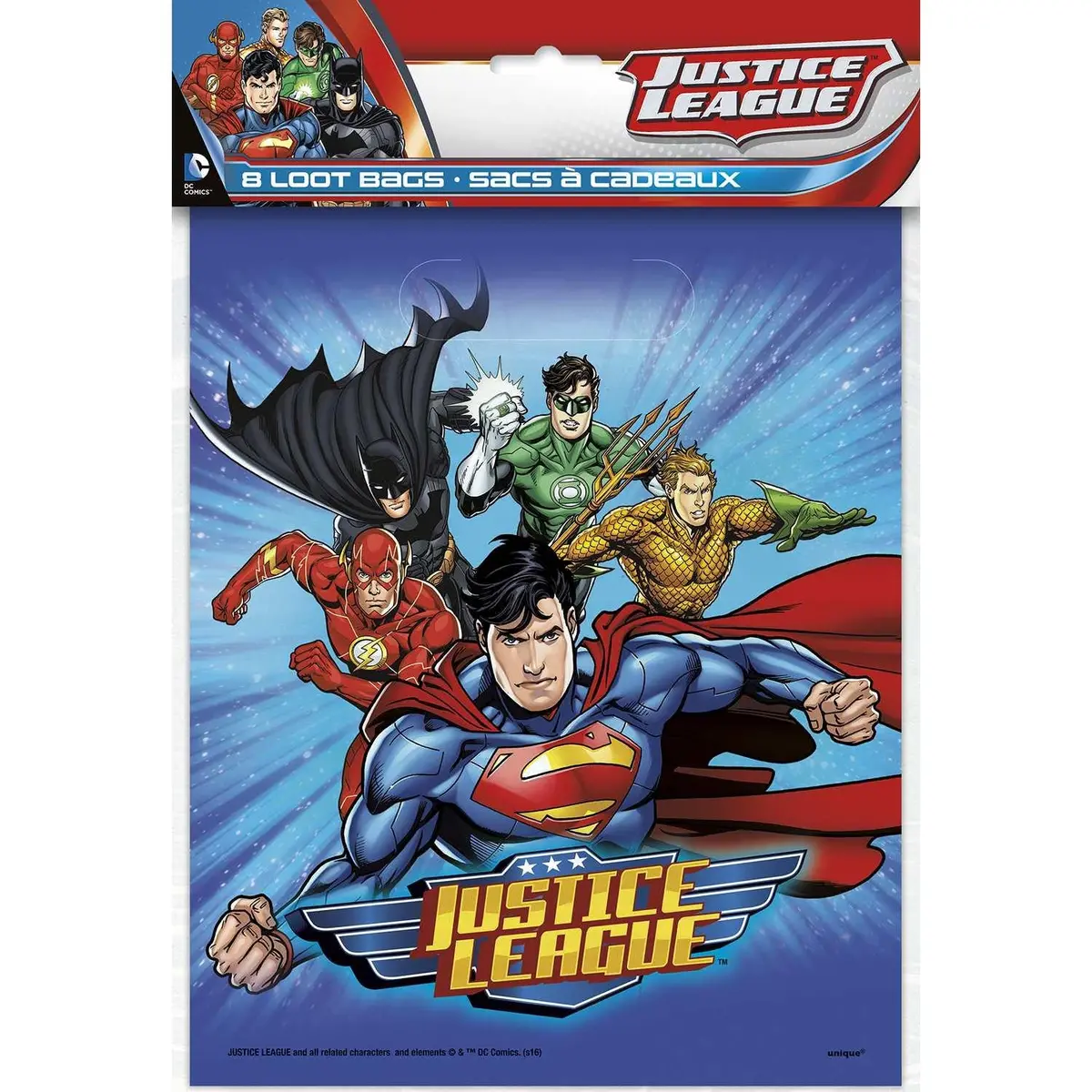 Justice League Party Loot Bags (8 Per Pack) 1