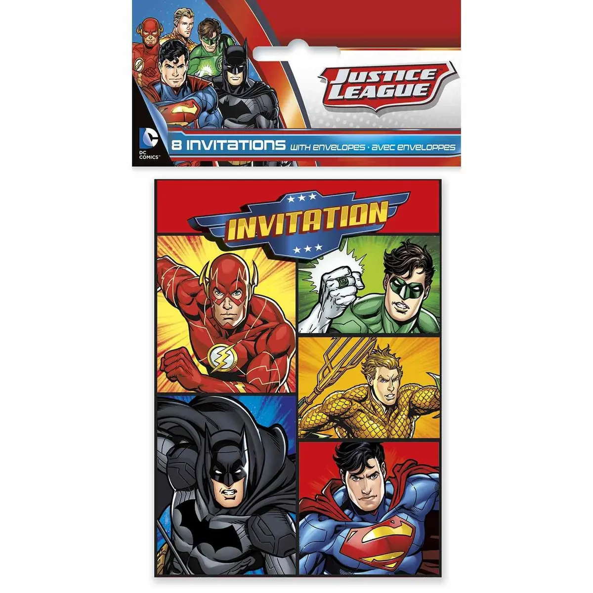 Justice League Party Invitations (8 Per Pack) 1