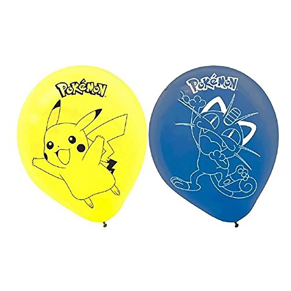 Pokemon Pikachu & Friends Printed Latex Balloons (6 Pack) 1