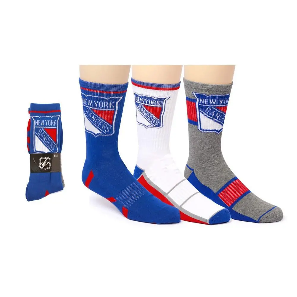 Nhl New York Rangers Crew Socks - 3 Pack 1
