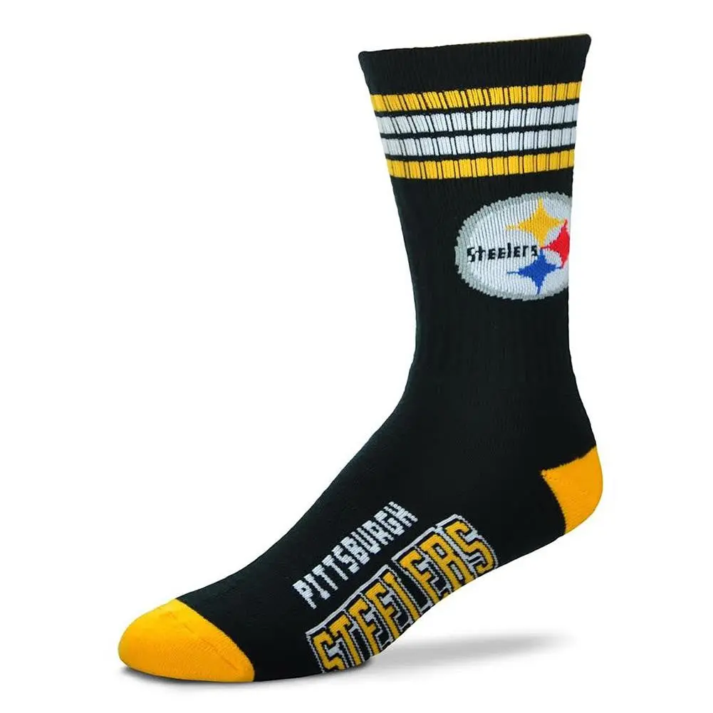 Nfl Pittsburgh Steelers Cushioned Crew Socks (Men's Large) 1