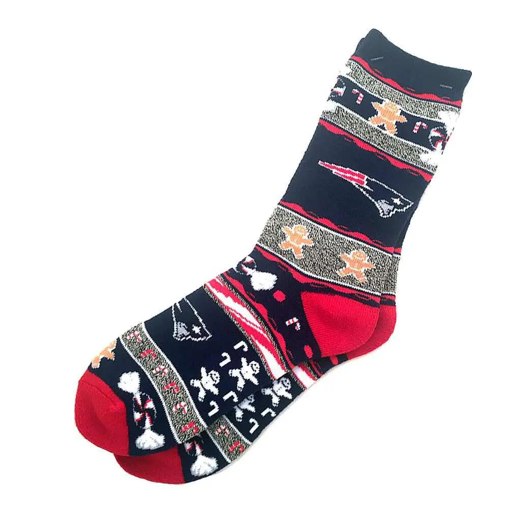 Nfl New England Patriots Ugly Xmas Socks (Men's Large) 1