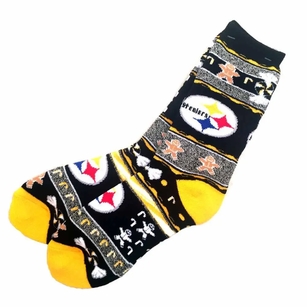 Nfl Pittsburgh Steelers Ugly Xmas Socks (Men's Large) 1