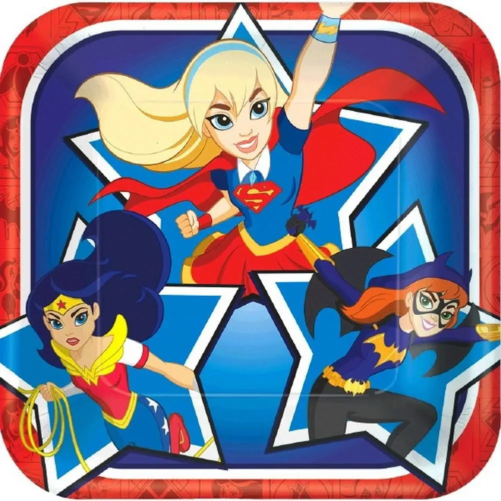Dc Super Hero Girls 7 Inch Dessert Plates (8 Per Pack) 1