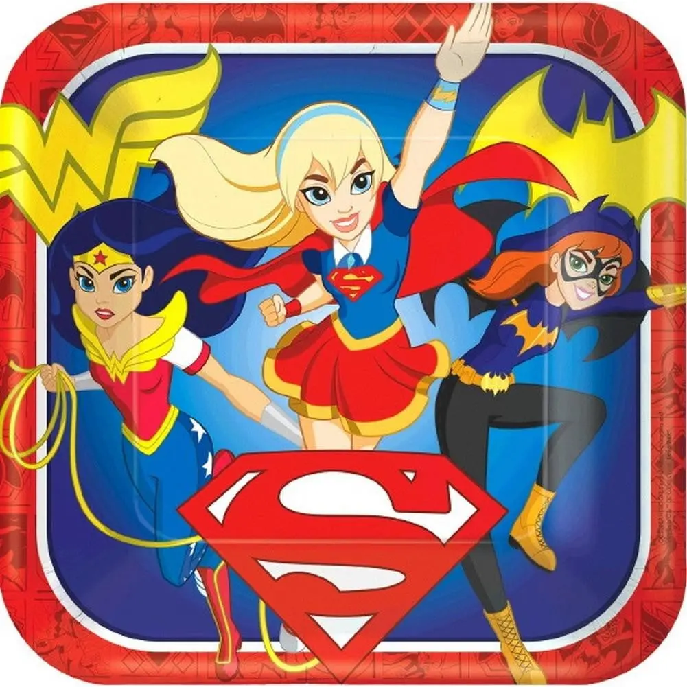 Dc Super Hero Girls 9 Inch Dinner Plates (8 Per Pack) 1