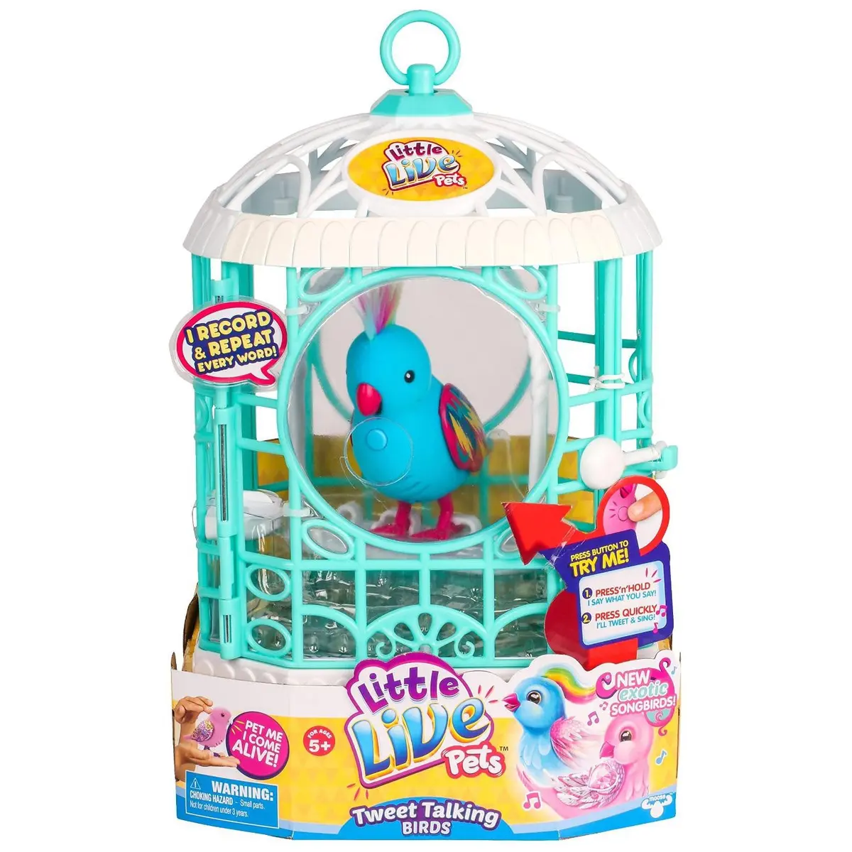 Little Live Pets Bird With Cage Rainbow Ricky 1