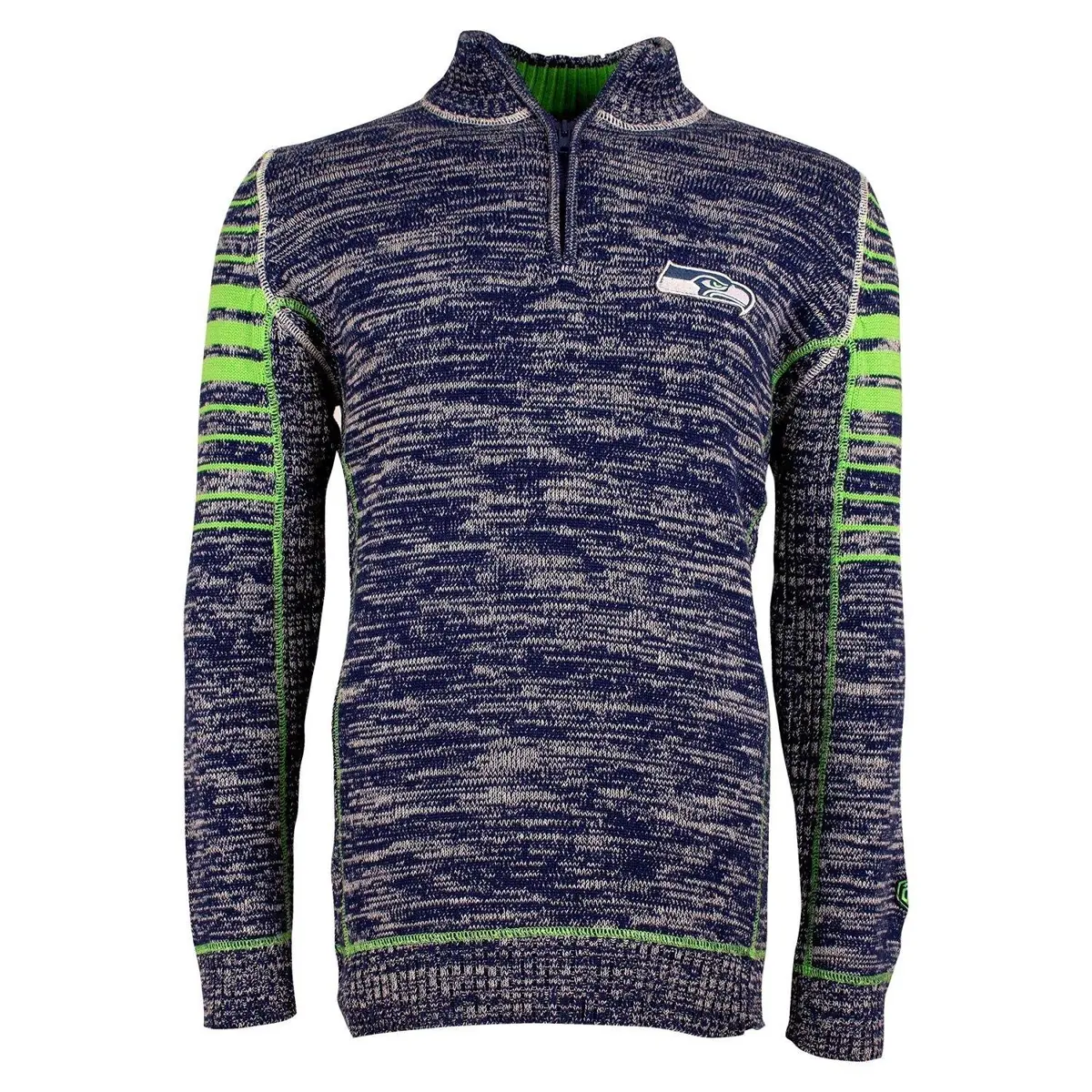 Nfl Seattle Seahawks Slant Plated Gauge Sweater - Small 1