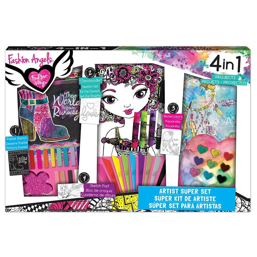 Fashion Angels Enterprises 4-In-1 Artist Illustration Super Set 1