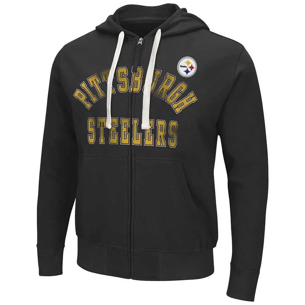 Nfl Pittsburgh Steelers Zip Up Hoodie - Large 1