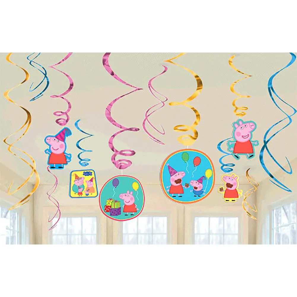 Peppa Pig Value Pack Foil Swirl Decorations 1