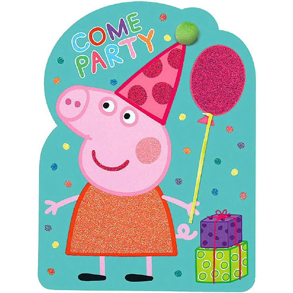 Peppa Pig Jumbo Deluxe Invitations (8 In Package) 1