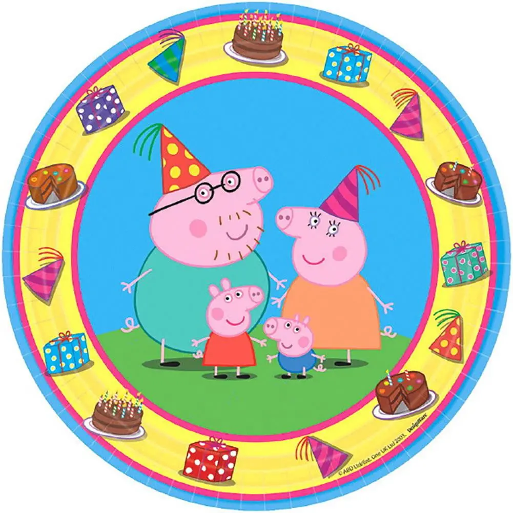 Peppa Pig Dessert 7 Inch Round Plates (8 In A Package) 1