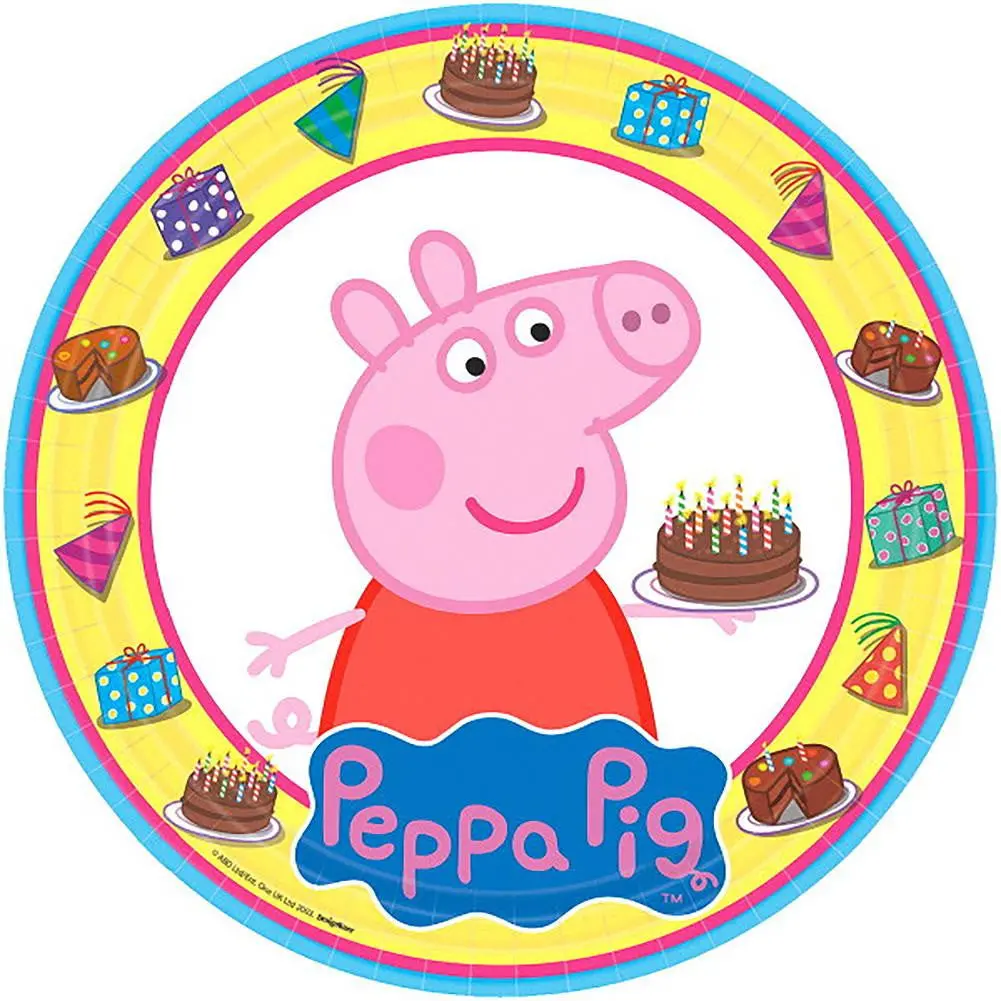 Peppa Pig 9 Inch Round Plates (8 In A Package) 1
