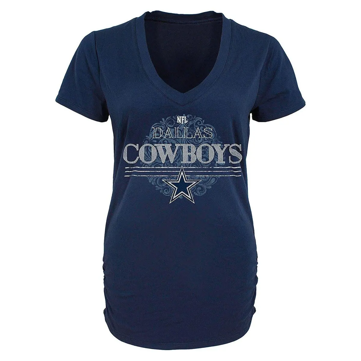 Nfl Dallas Cowboys Women's Charm V-Neck Tri-Blend T-Shirt - Medium 1