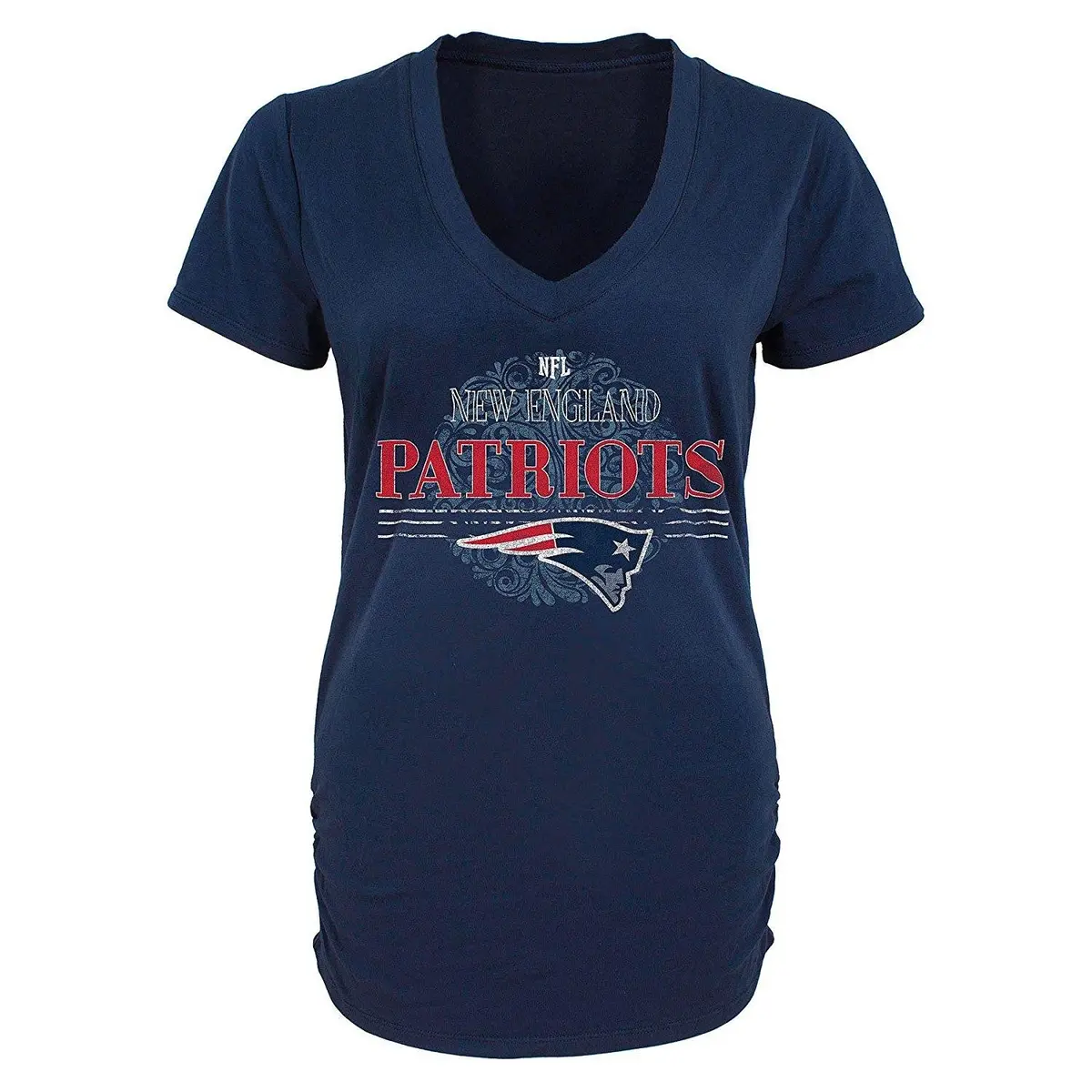 Nfl New England Patriots Women's Charm V-Neck Tri-Blend T-Shirt - X-Large 1