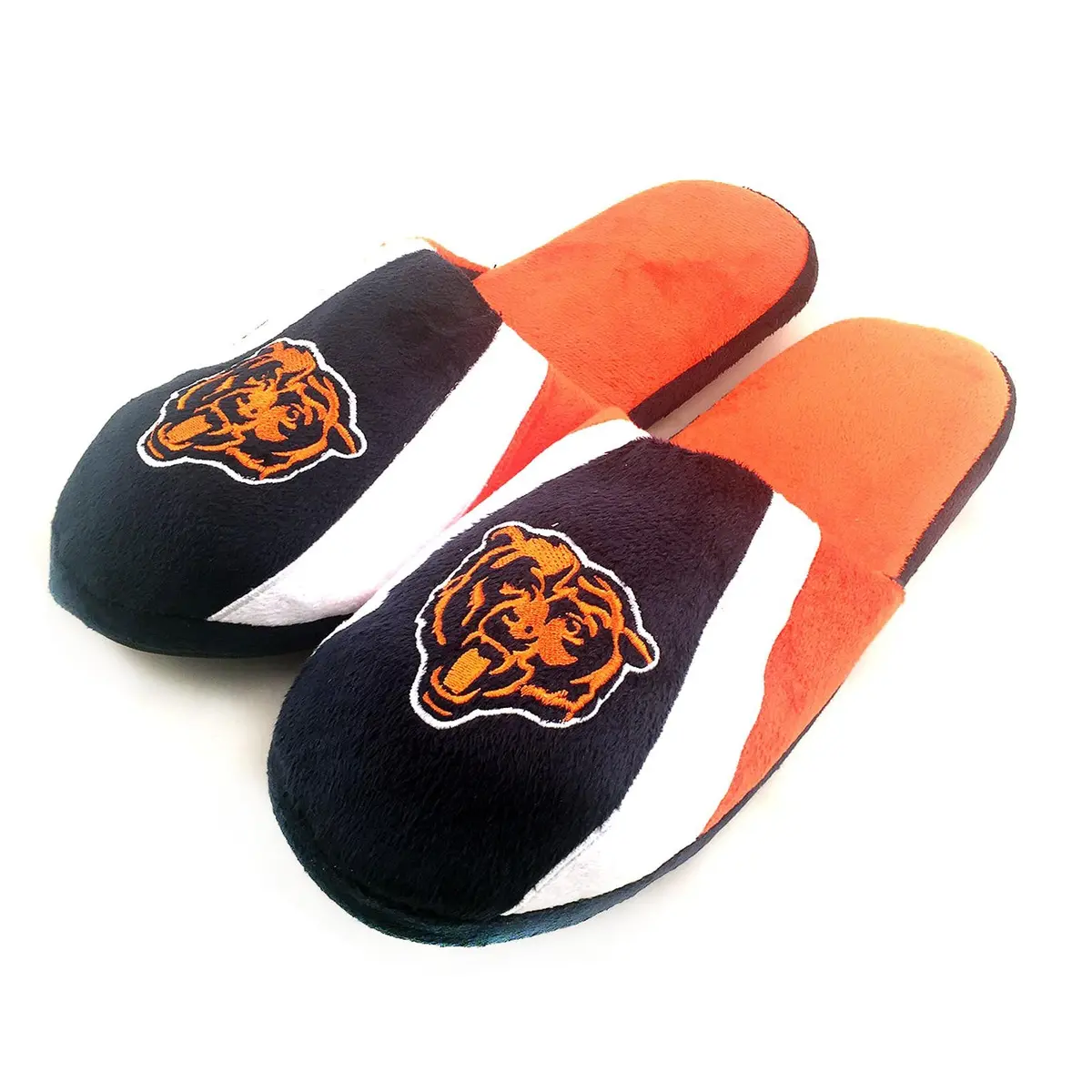 Nfl Chicago Bears Stripe Logo Slippers (Men's Xl - 13-14 Us) 1