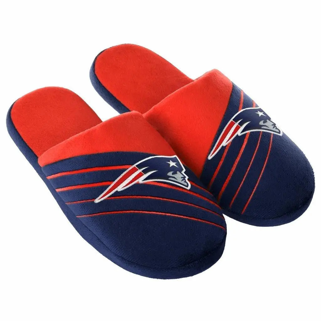 Nfl New England Patriots Stripe Slippers (Men's M - 9-10 Us) 1