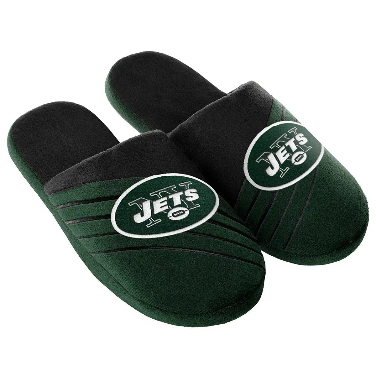 Nfl New York Jets Stripe Slippers (Men's M - 9-10 Us) 1