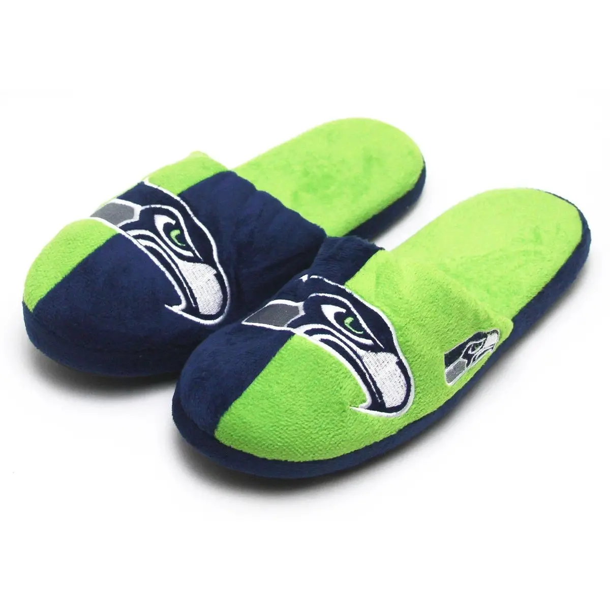Nfl Seattle Seahawks Big Logo Slippers (Men's Xl - 13-14 Us) 1