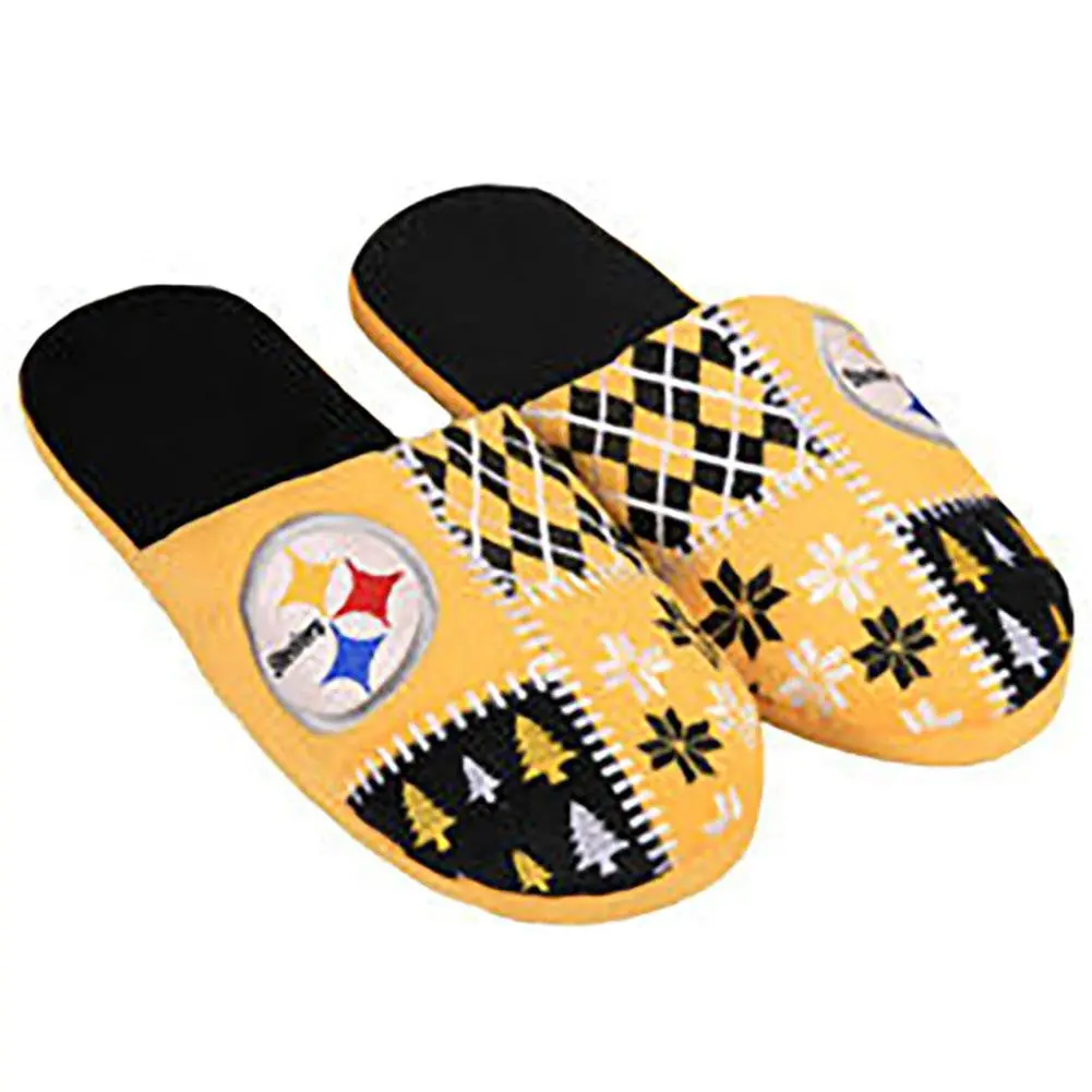 Nfl Pittsburgh Steelers Ugly Xmas Slippers (Men's M - 9-10 Us) 1