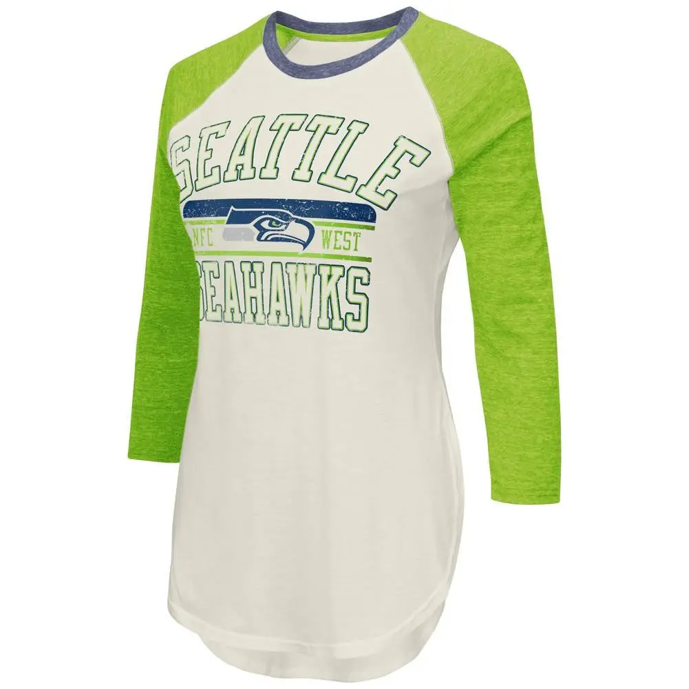 Nfl Seattle Seahawks Women's Raglan Sleeve Shirt - L 1