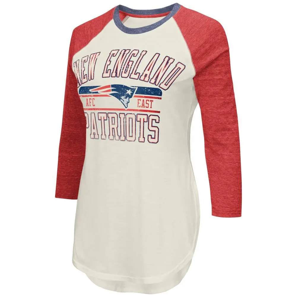 Nfl New England Patriots Women's Raglan Sleeve Shirt - S 1