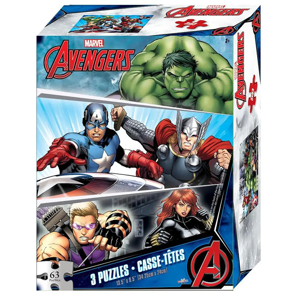 Marvel Avengers 3 Puzzle Set (63 Pieces Each) 1