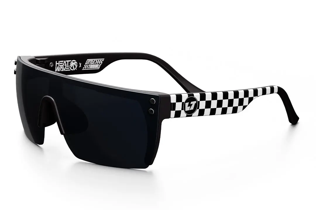 Kids Lazer Face Sunglasses: Little Trouble X Heat Wave Checkered Flag 1