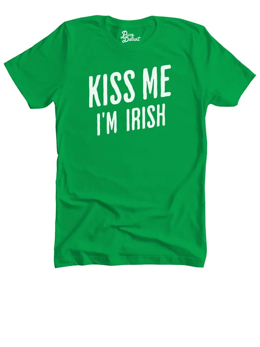 Kiss Me I'm Irish Premium Unisex T-Shirt - Irish Green / White 2