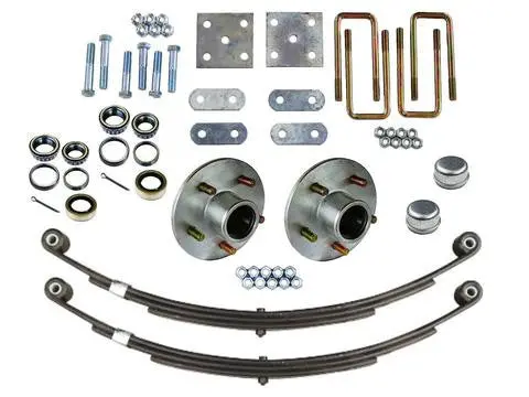 Trailer Axle Leaf Spring Mounting Kit With 5 Lug Hubs, 2500Lb. Axles #5-2500 1