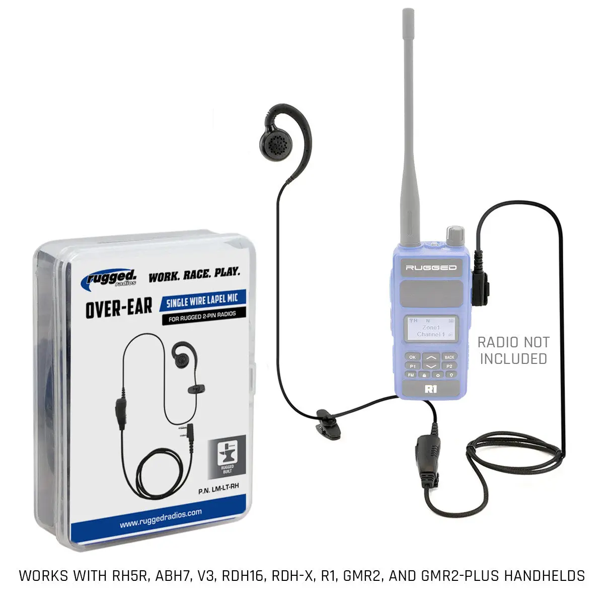 Lapel Mic - 1 Wire With Ear Hook For Handheld Radios 1