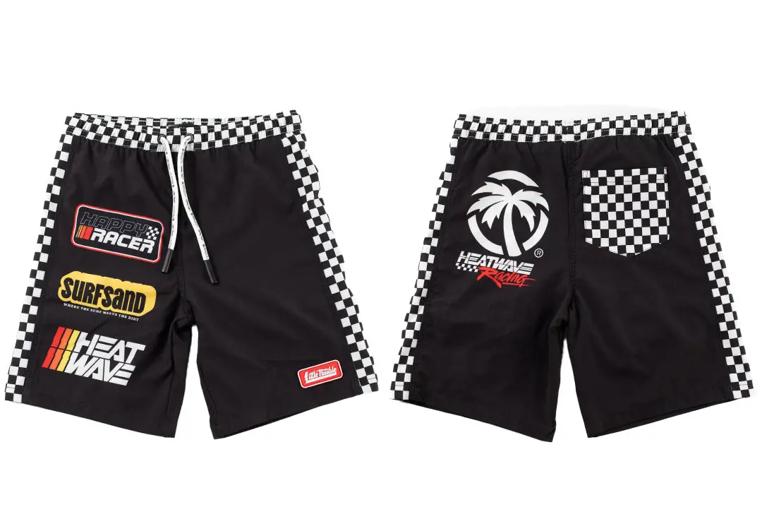 Little Trouble X Heat Wave Kids Boardies 1