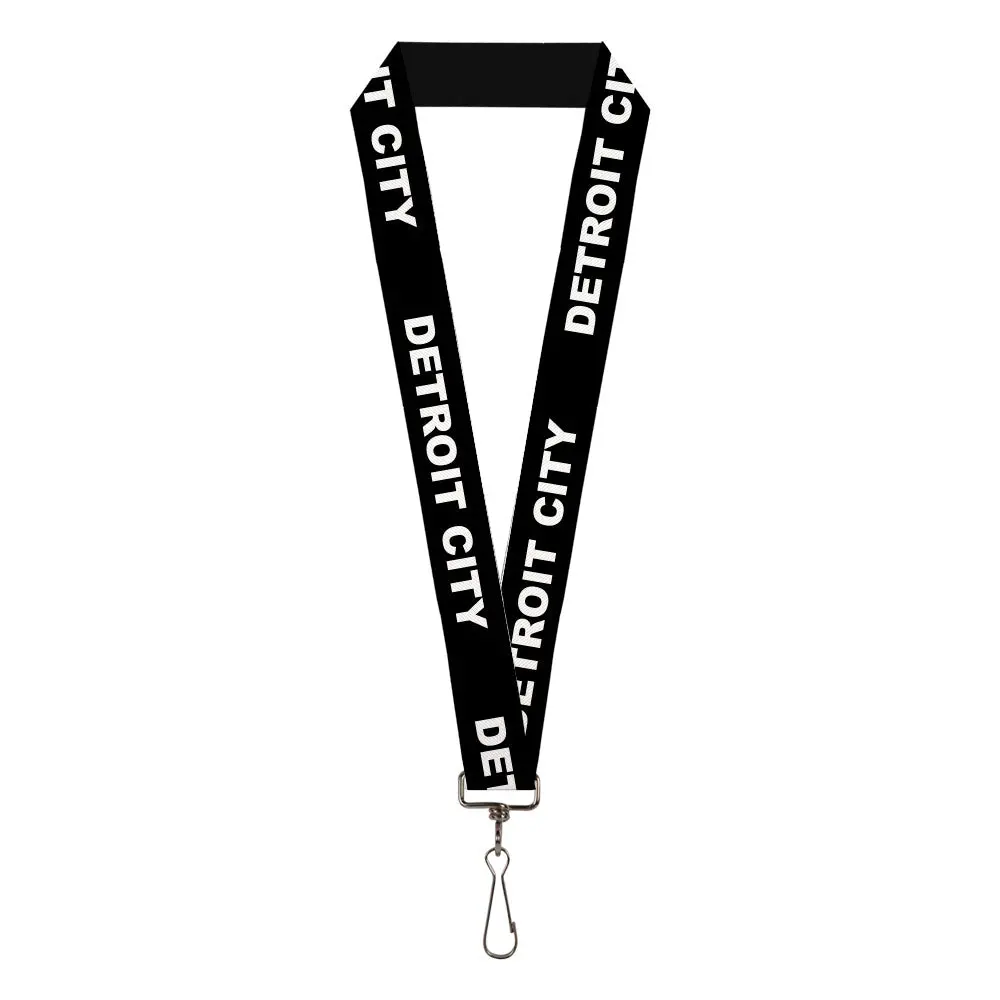 Detroit City 1" Lanyard / White + Black 1
