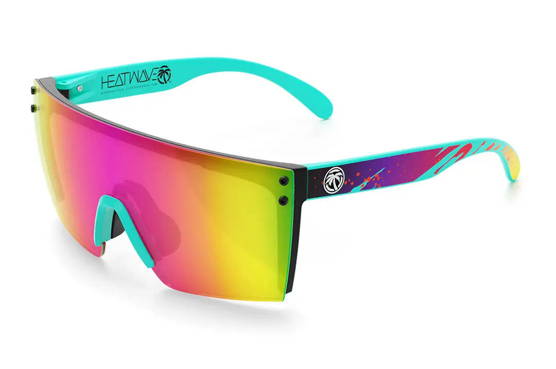 Lazer Face Sunglasses: Aqua Splash Black Frame Customs 1
