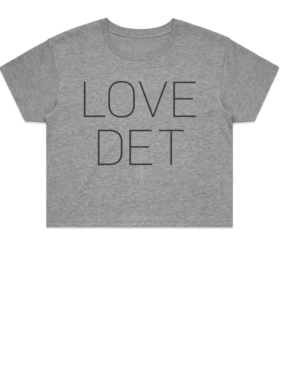 Love Det Women’S Premium Crop Top - Black / Athletic Gray 2