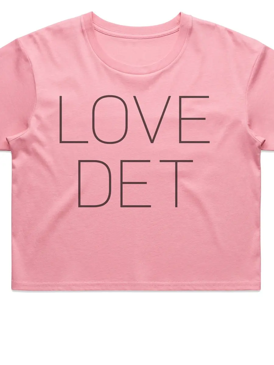 Love Det Women’S Premium Crop Top - Black / Bubblegum 1