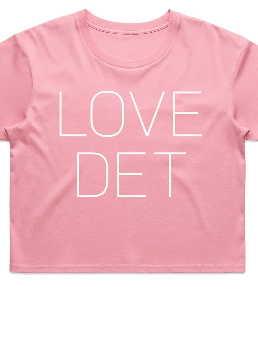 Love Det Women’S Premium Crop Top - White / Bubblegum 1