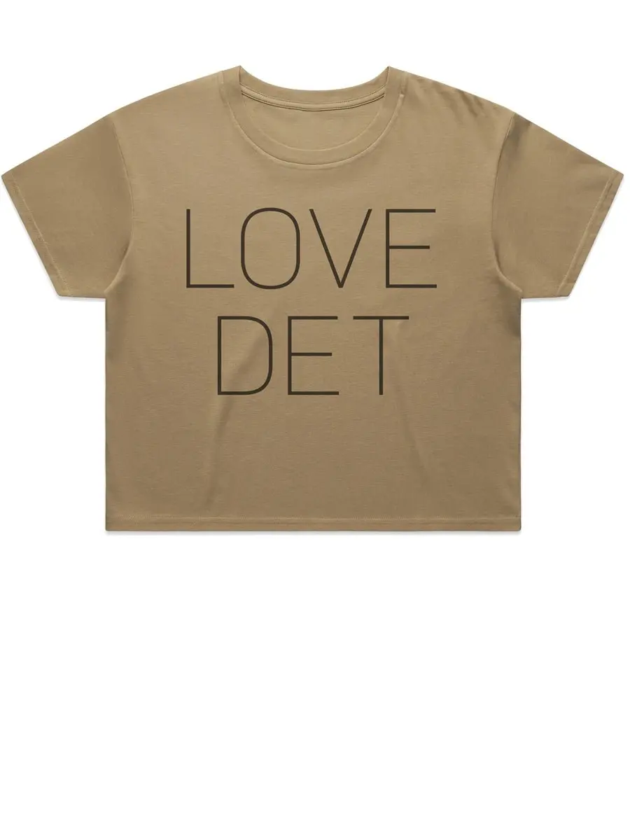 Love Det Women’S Premium Crop Top - Black / Carmel 2