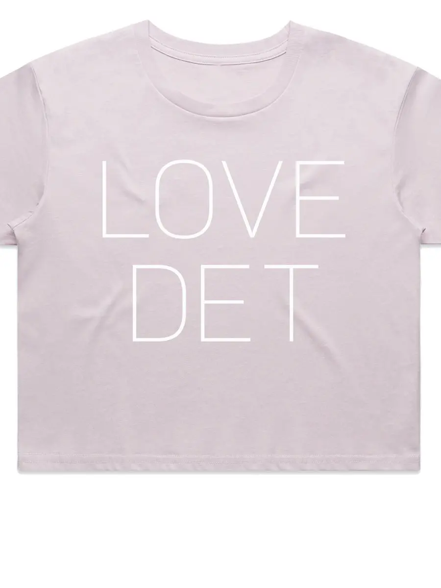 Love Det Women’S Premium Crop Top - White / Orchid 1