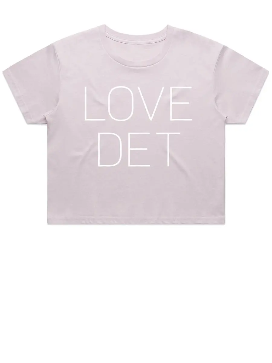 Love Det Women’S Premium Crop Top - White / Orchid 2