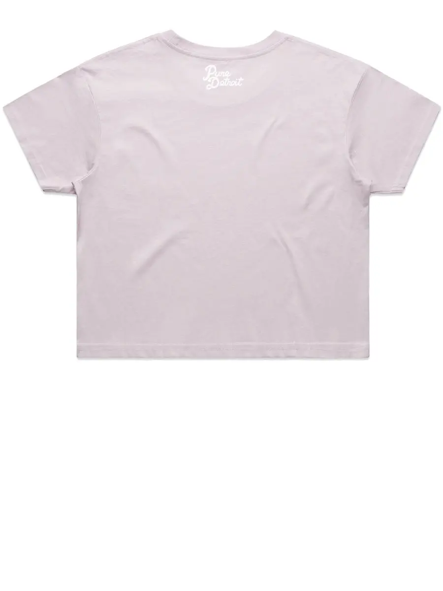 Love Det Women’S Premium Crop Top - White / Orchid 3