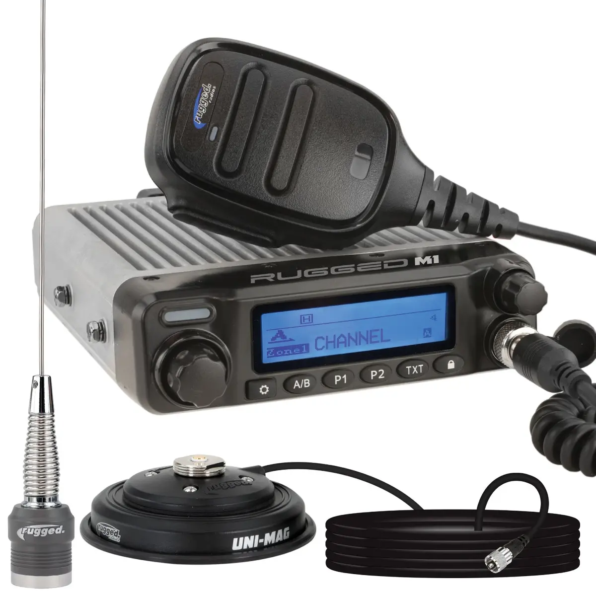 Radio Kit - Rugged M1 Race Series Waterproof Mobile With Antenna - Digital And Analog 2