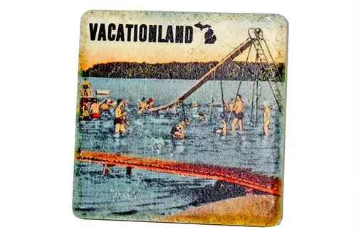 Michigan Vacationland Porcelain Tile Coaster 1