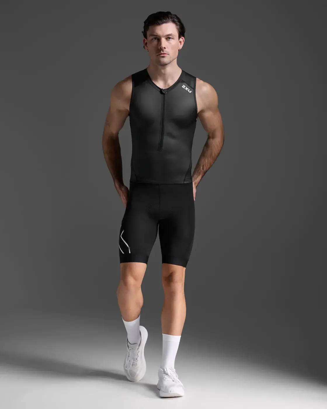 2Xu Men's Core Trisuit, Sleeveless - Black/White 1