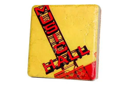 Music Hall Porcelain Tile Coaster 1