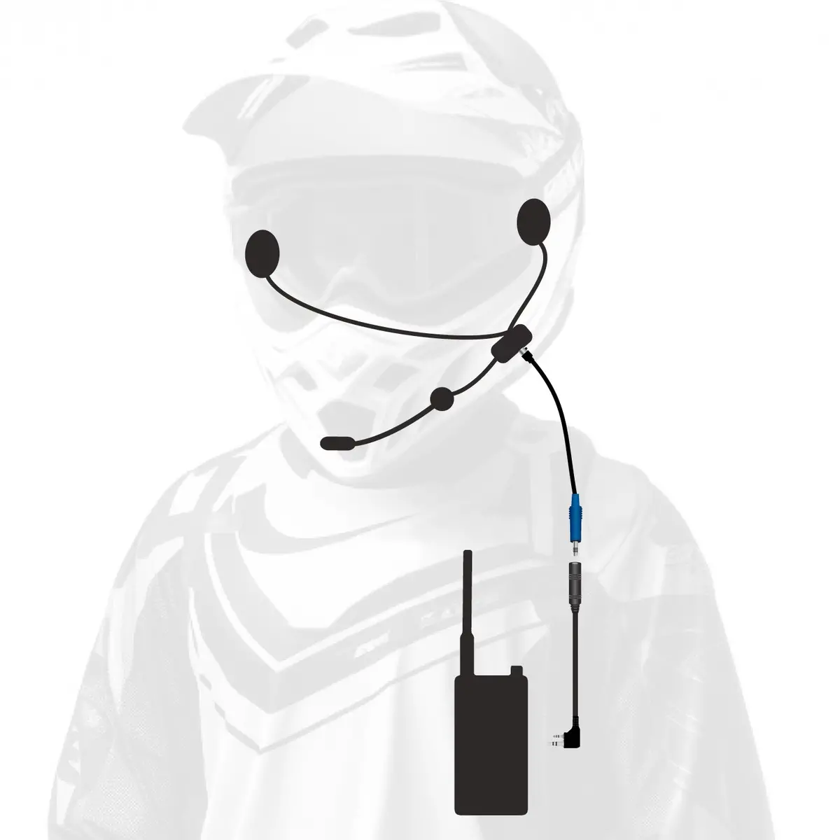 Enduro Moto Kit -  Includes Helmet Kit And Compact Harness Cable 1