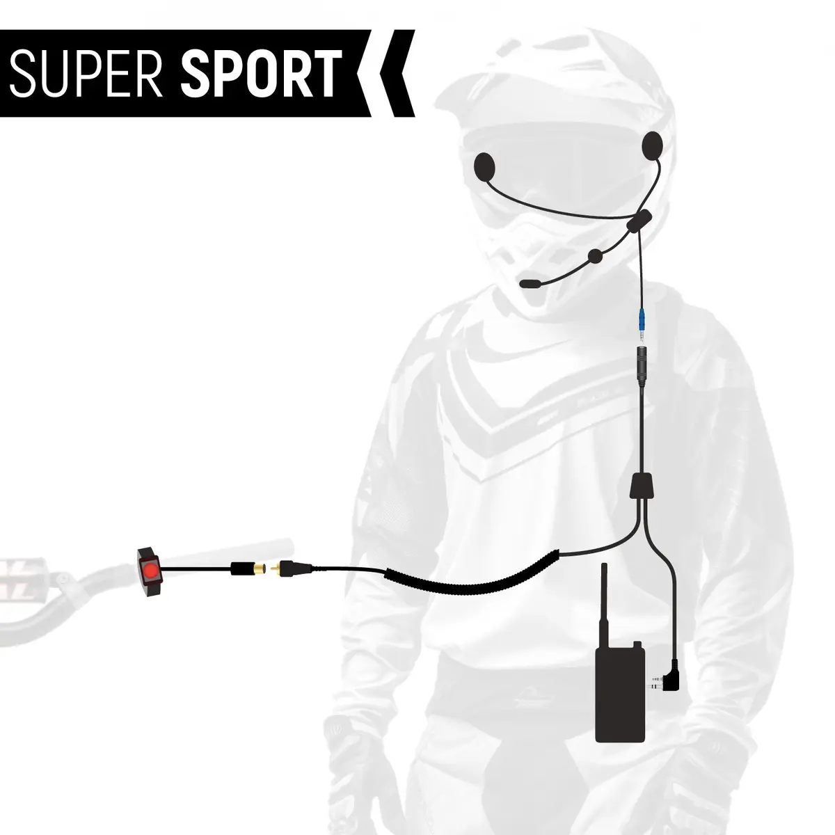 Super Sport Complete Motorcycle Communication Kit With Lightweight Sport Cables 1