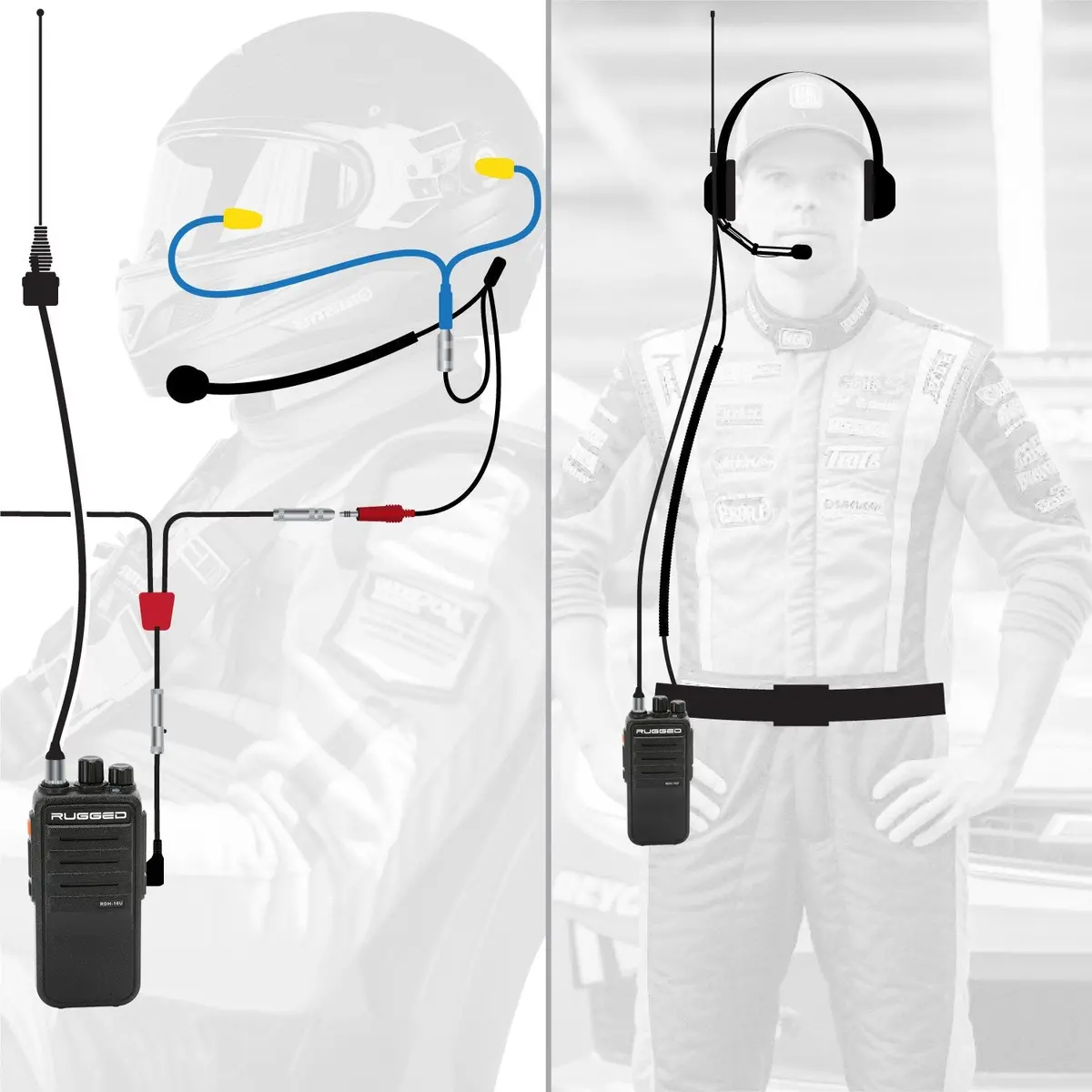 Nascar Driver And Crew Chief Long Track Racing Kit With Rdh16 Radios 1