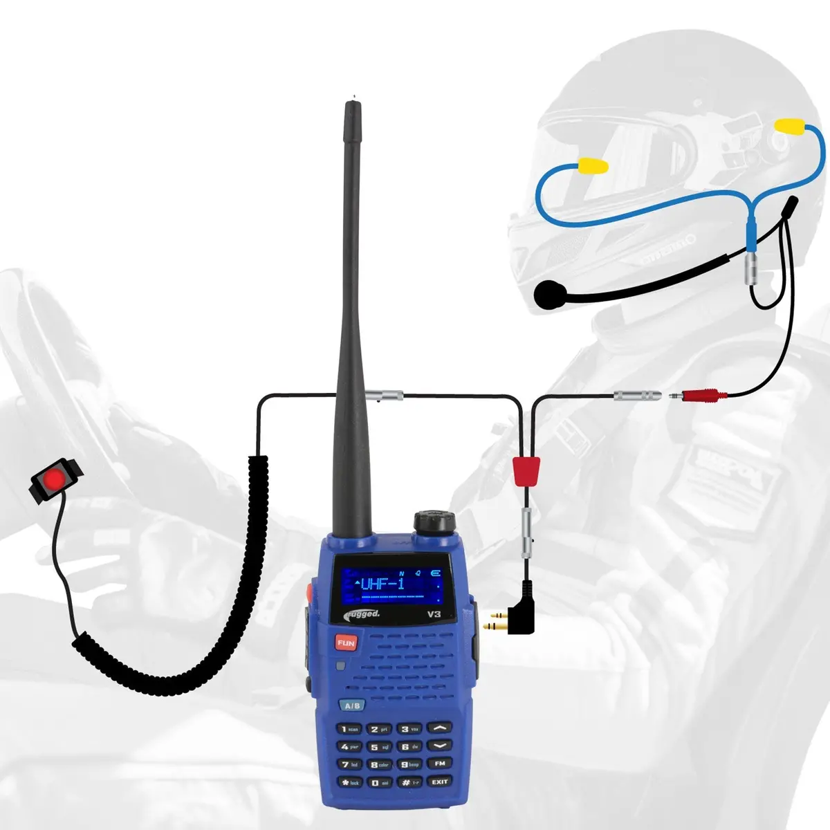 Nascar Driver Only Communication Kit With V3 Radio 1