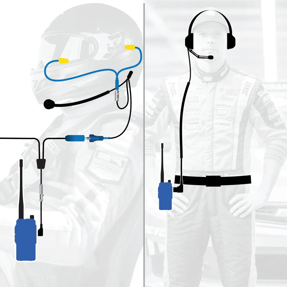 Rugged Wired Driver And Crew Chief Racing Kit With R1 Radios 1